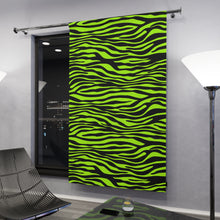 Load image into Gallery viewer, Lime Green & Black Zebra Blackout Window Curtain (1 Piece)