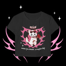 Load image into Gallery viewer, Aries Kitty Cat Women's Baby Tee