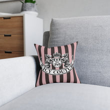 Load image into Gallery viewer, Juicy Pink Brown Stripe Square Pillow Cover