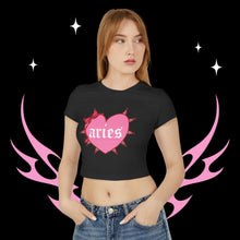 Load image into Gallery viewer, Aries Spike Heart Women's Baby Tee