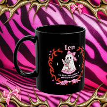 Load image into Gallery viewer, Leo Halloween Ghost Black Mug (11oz)