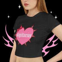 Load image into Gallery viewer, Sagittarius Spike Heart Women's Baby Tee