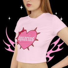 Load image into Gallery viewer, Aquarius Spike Heart Women's Baby Tee