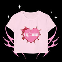 Load image into Gallery viewer, Sagittarius Spike Heart Women's Baby Tee