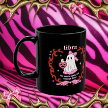 Load image into Gallery viewer, Libra Halloween Ghost Black Mug (11oz)