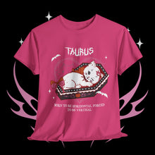 Load image into Gallery viewer, Taurus Halloween Kitty Cat Unisex Short Sleeve Tee
