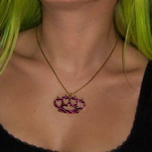 Load image into Gallery viewer, PREORDER ♡ Pink Zebra Print Brass Knuckles Pendant Charm