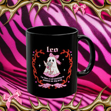 Load image into Gallery viewer, Leo Halloween Ghost Black Mug (11oz)