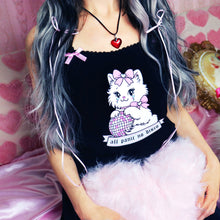 Load image into Gallery viewer, All Panic No Disco Kitty Cat Cami Tank Top