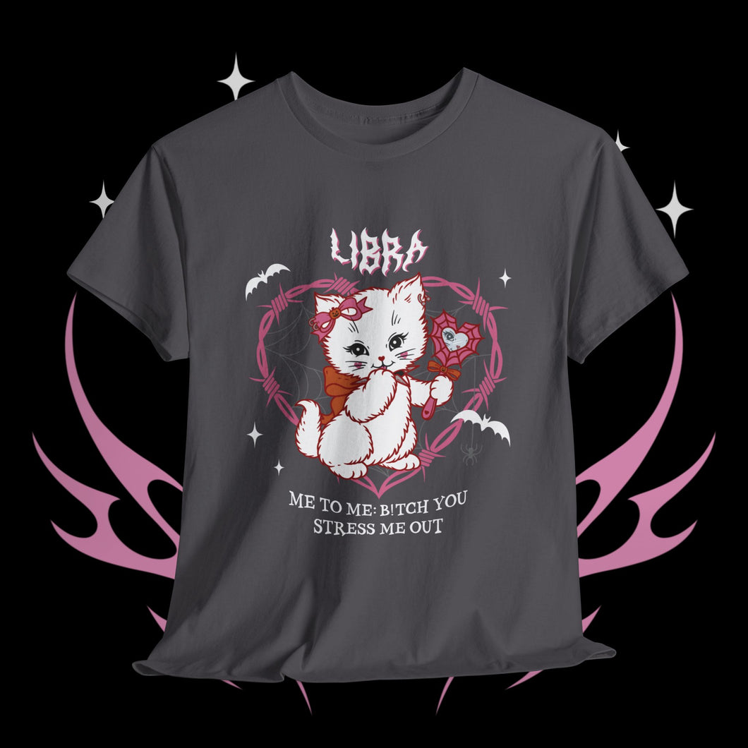 Libra Halloween Kitty Cat Unisex Short Sleeve Tee