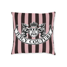 Load image into Gallery viewer, Juicy Pink Brown Stripe Square Pillow Cover
