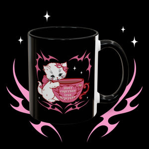 More Espresso Less Depresso Kitty Cat Coffee Mug (11oz)