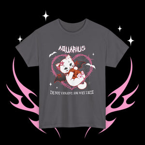 Aquarius Halloween Kitty Cat Unisex Short Sleeve Tee