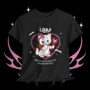 Libra Halloween Kitty Cat Unisex Short Sleeve Tee