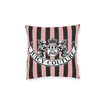 Load image into Gallery viewer, Juicy Pink Brown Stripe Square Pillow Cover
