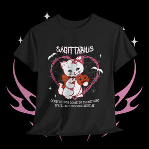 Sagittarius Halloween Kitty Cat Unisex Short Sleeve Tee