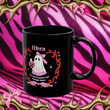 Load image into Gallery viewer, Libra Halloween Ghost Black Mug (11oz)
