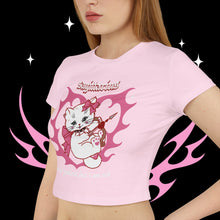 Load image into Gallery viewer, Sagittarius Kitty Cat Women&#39;s Baby Tee
