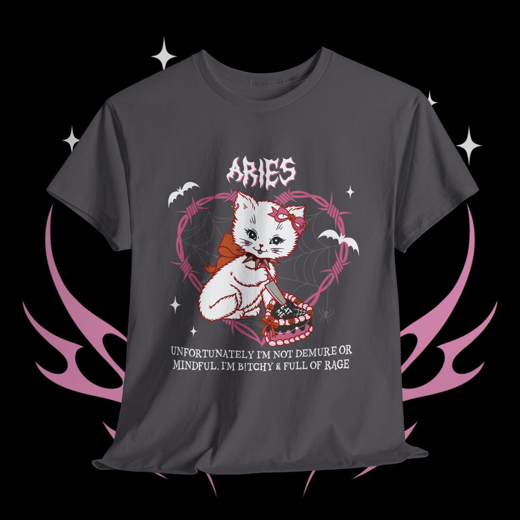 Aries Halloween Kitty Cat Unisex Short Sleeve Tee