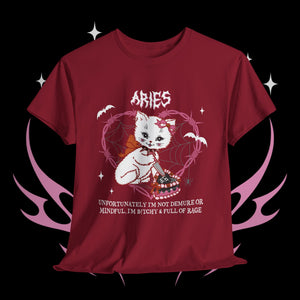 Aries Halloween Kitty Cat Unisex Short Sleeve Tee