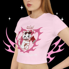 Load image into Gallery viewer, Aries Kitty Cat Women&#39;s Baby Tee
