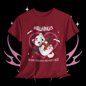 Aquarius Halloween Kitty Cat Unisex Short Sleeve Tee