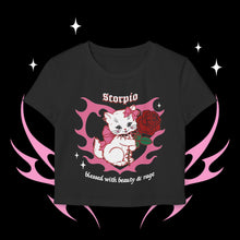 Load image into Gallery viewer, Scorpio Kitty Cat Women&#39;s Baby Tee
