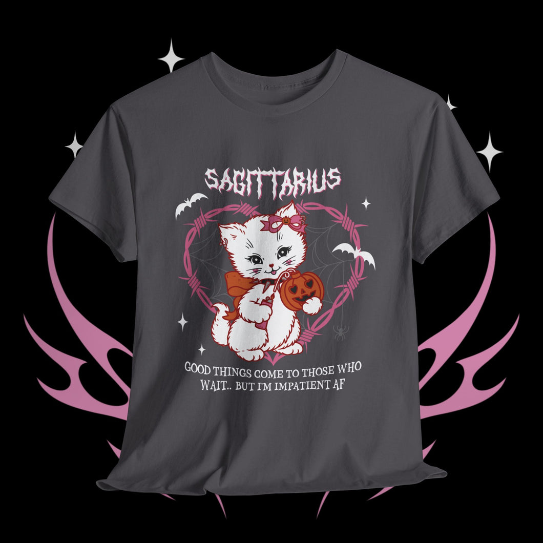 Sagittarius Halloween Kitty Cat Unisex Short Sleeve Tee