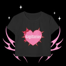 Load image into Gallery viewer, Sagittarius Spike Heart Women&#39;s Baby Tee
