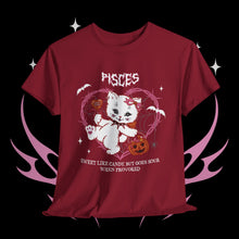 Load image into Gallery viewer, Pisces Halloween Kitty Cat Unisex Short Sleeve Tee
