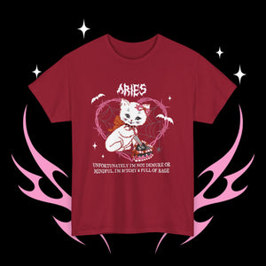 Aries Halloween Kitty Cat Unisex Short Sleeve Tee