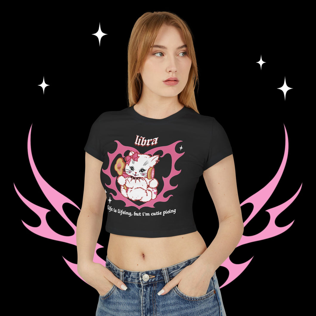 Libra Kitty Cat Women's Baby Tee