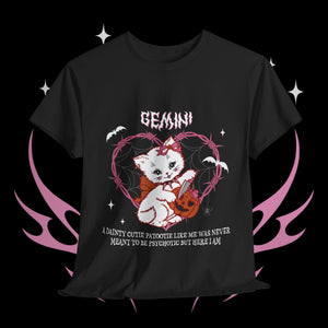 Gemini Halloween Kitty Cat Unisex Short Sleeve Tee