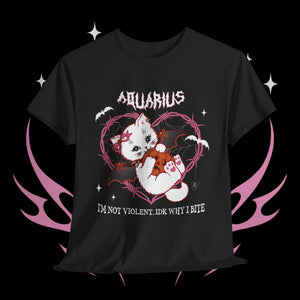 Aquarius Halloween Kitty Cat Unisex Short Sleeve Tee