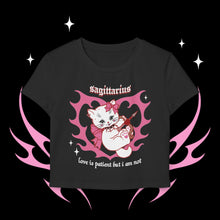 Load image into Gallery viewer, Sagittarius Kitty Cat Women&#39;s Baby Tee
