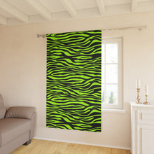 Load image into Gallery viewer, Lime Green &amp; Black Zebra Blackout Window Curtain (1 Piece)
