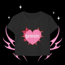 Load image into Gallery viewer, Gemini Spike Heart Women&#39;s Baby Tee
