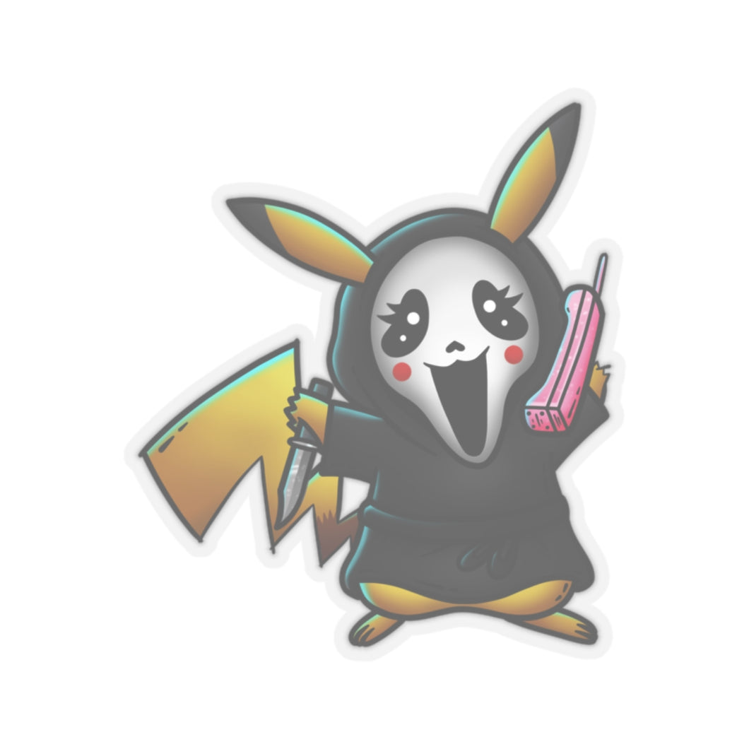 Pika Ghost Face Halloween Sticker