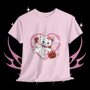 Pisces Halloween Kitty Cat Unisex Short Sleeve Tee