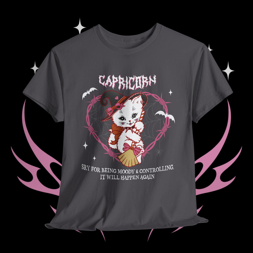 Capricorn Halloween Kitty Cat Unisex Short Sleeve Tee