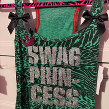 Load image into Gallery viewer, swag princess teal zebra leopard tank top Medium
