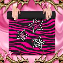 Load image into Gallery viewer, Kittens Give Stitches Pink Zebra Rubber Yoga Mat

