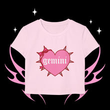 Load image into Gallery viewer, Gemini Spike Heart Women&#39;s Baby Tee
