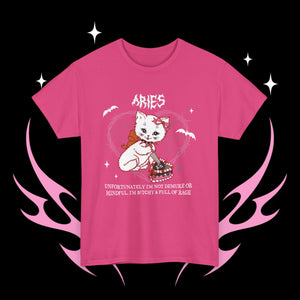 Aries Halloween Kitty Cat Unisex Short Sleeve Tee