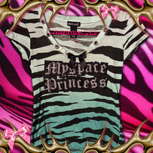 Load image into Gallery viewer, myspace princess teal blue shirt top Small
