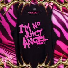 Load image into Gallery viewer, i’m no juicy angel black tank top XL
