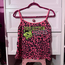 Load image into Gallery viewer, this kitten hisses pink leopard tank top Large
