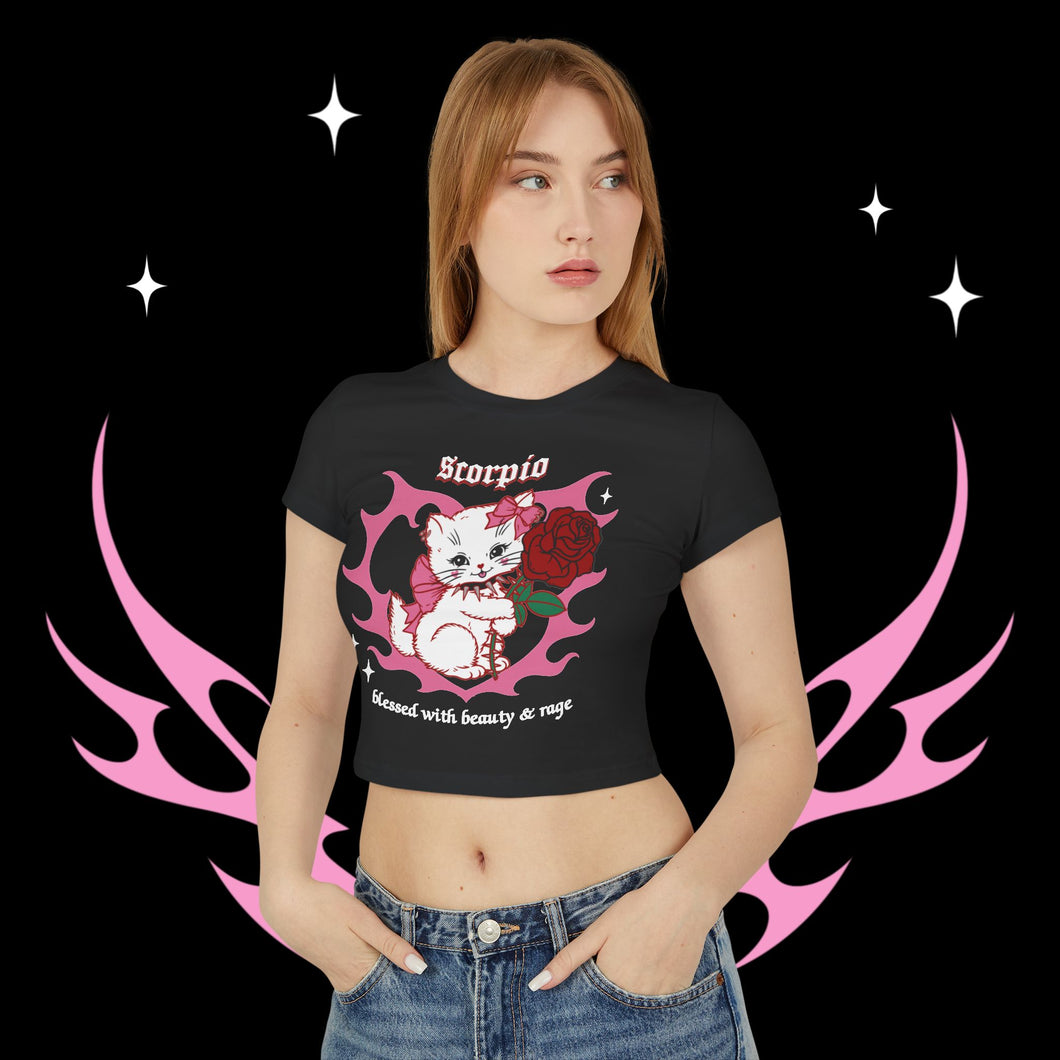 Scorpio Kitty Cat Women's Baby Tee