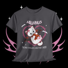 Load image into Gallery viewer, Aquarius Halloween Kitty Cat Unisex Short Sleeve Tee
