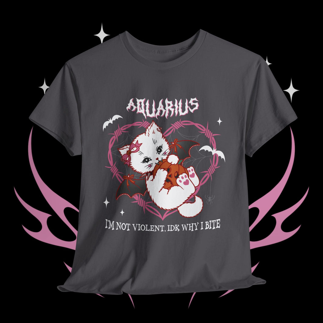 Aquarius Halloween Kitty Cat Unisex Short Sleeve Tee